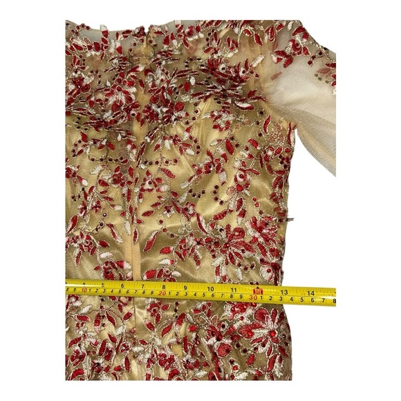 MEIER Women’s Illusion Long Sleeve Embroidery Prom/Formal Dress – Size 8 NWT - Picture 11 of 16